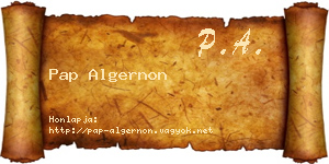 Pap Algernon névjegykártya
